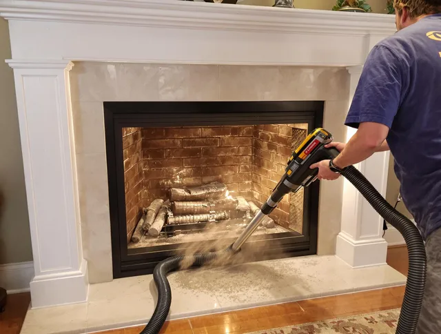 Fireplace cleaning performed by Laguna Hills Chimney Sweep in Laguna Hills, CA